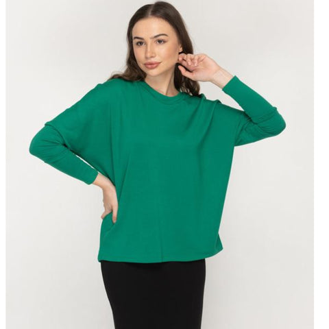Emerald Sweatshirt Dolman Top by KMW
