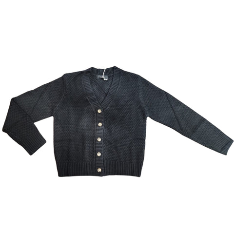 Black Textured Cardigan by Lilac Teen