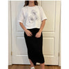 Crossover Black Denim Midi Skirt by Adina LV