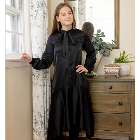 Satin Black Dress by Lilac Teen
