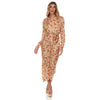 Cleo Ruched Dress: Tan Floral