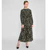 Ana Floral Drawstring Midi Dress Green