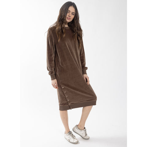 Vicki Velour Dress Chocolate