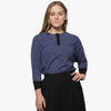 Blue Dolman Henley Top by Lilac Teen