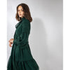 Green Ruched Neck Tie Dress