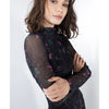 Black Mesh Printed Dress