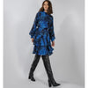 Layered Pleated Blue Printed Dress