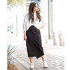 Crossover Black Denim Midi Skirt by Adina LV