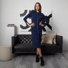 Miriam Sweater Dress: Navy Ribbed