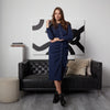Miriam Sweater Dress: Navy Ribbed
