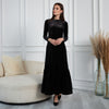 Lisa Maxi Ruffle Dress: Black Copper