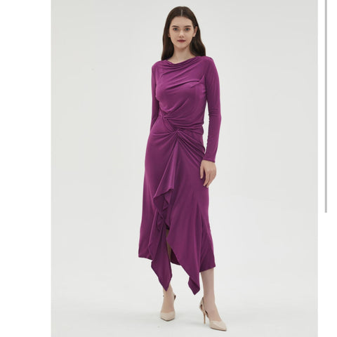 All Over Ruched Dress by MM Magenta