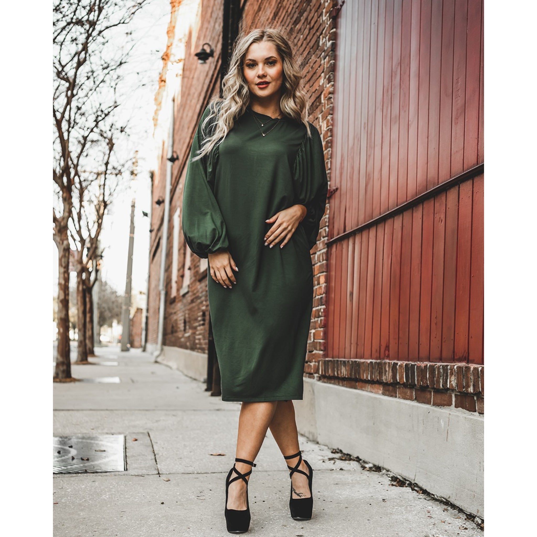 Emica Dress Hunter Green by Mikah The Mimi Boutique Emica Dress Hunter Green by Mikah The Mimi Boutique