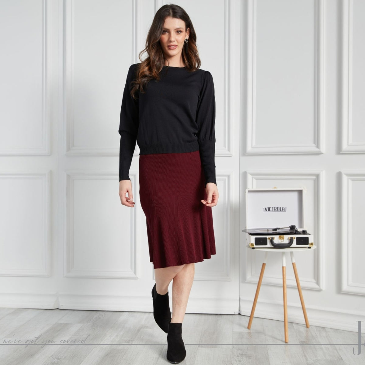 Hazel Skirt Burgundy
