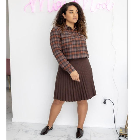 MM Pleated Skirt Chocolate