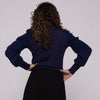 NAVY Rouched Drawstring Sleeve Sweater by Ivee