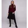 Burgundy Mock Neck Raglan Sleeve