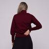 Burgundy Mock Neck Raglan Sleeve