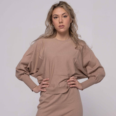 Tan Dolman Top by Ivee