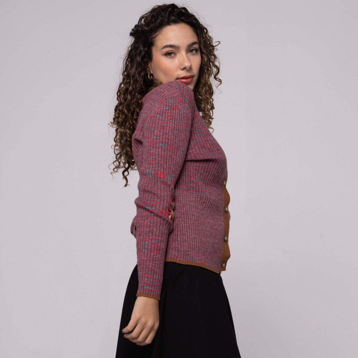 Heathered Ribbed Cardigan