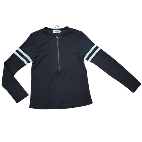 Black Double Stripe Top by Ivee