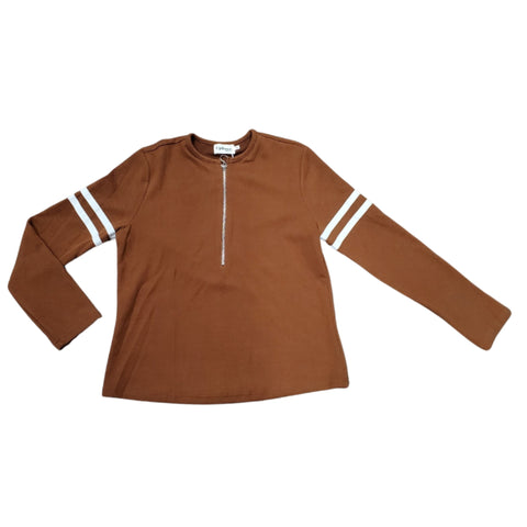 Cognac Double Stripe Top by Ivee