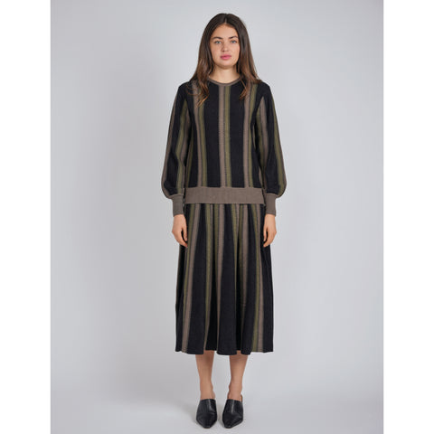 Olive Shimmer Vert Stripe Set by Yal