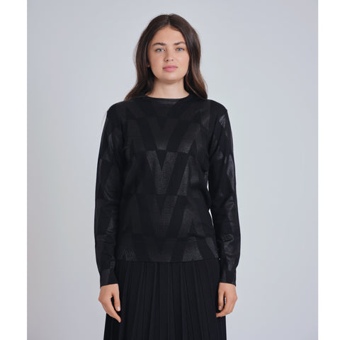 V Black Tone Yal Sweater