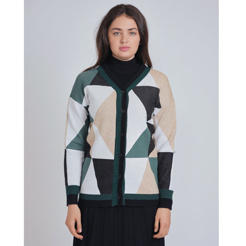 Green Triangle Cardi Yal Sweater