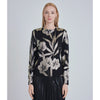 Gold Metallic Hibiscus Yal Sweater