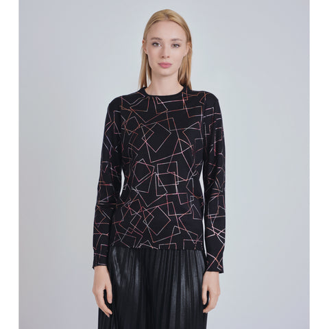 Falling Foil Square Yal Sweater