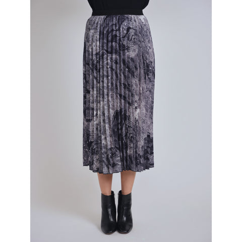 Grey Cloudy Pleated Skirt by Yal
