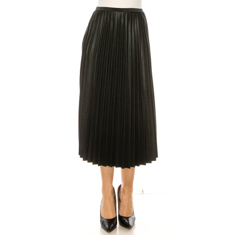Leather Pebble Printed Pleated Skirt by Yal