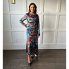 Theodora Teal Floral Dress