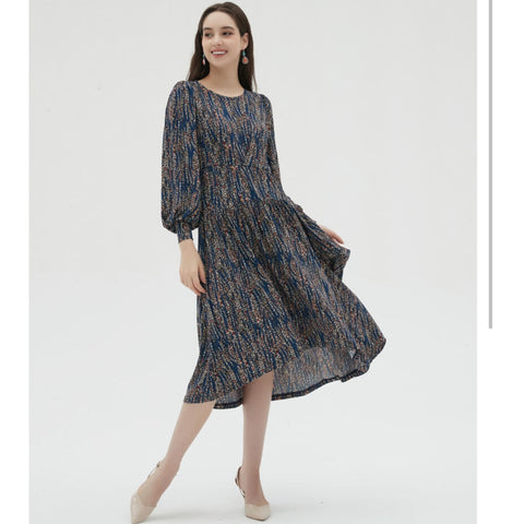 Side Ruffle Dress Navy by MM
