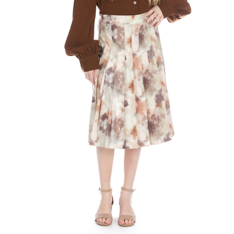 Leather Water Color Pleated Skirt Meme Teen
