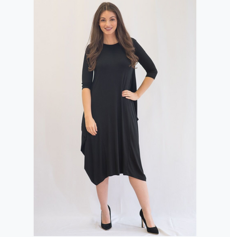 Georgiana Dress -Solid Black - The Mimi Boutique