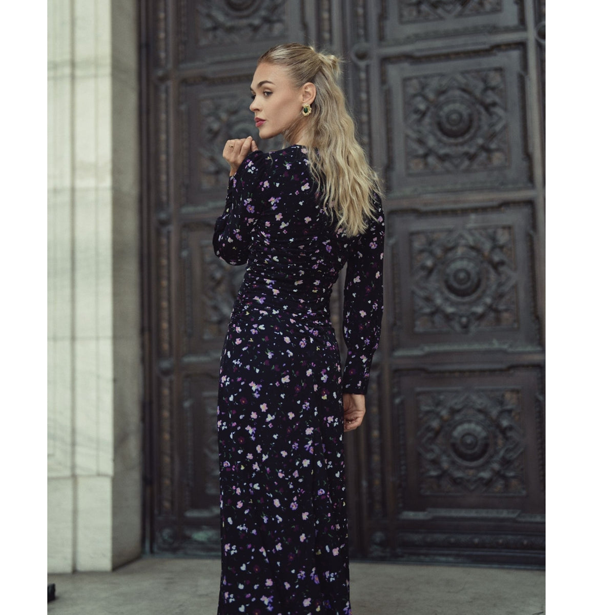 Michalie Midi Dress Preppy Floral Adina LV
