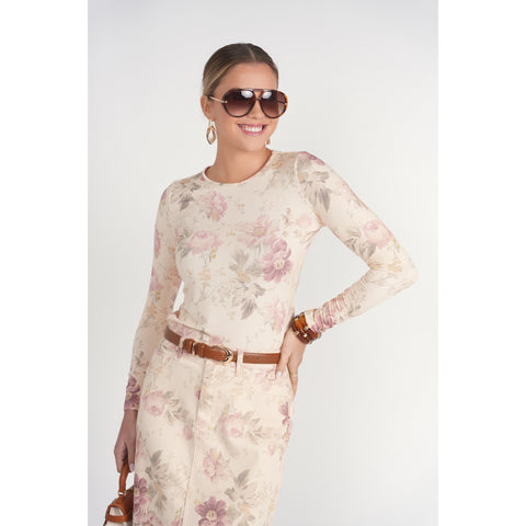 Printed Long Sleeve Tee Vintage Floral