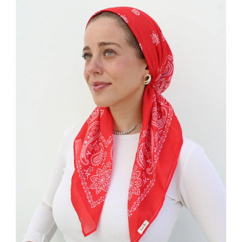 Red Paisley Headscarf SB (More Styles)
