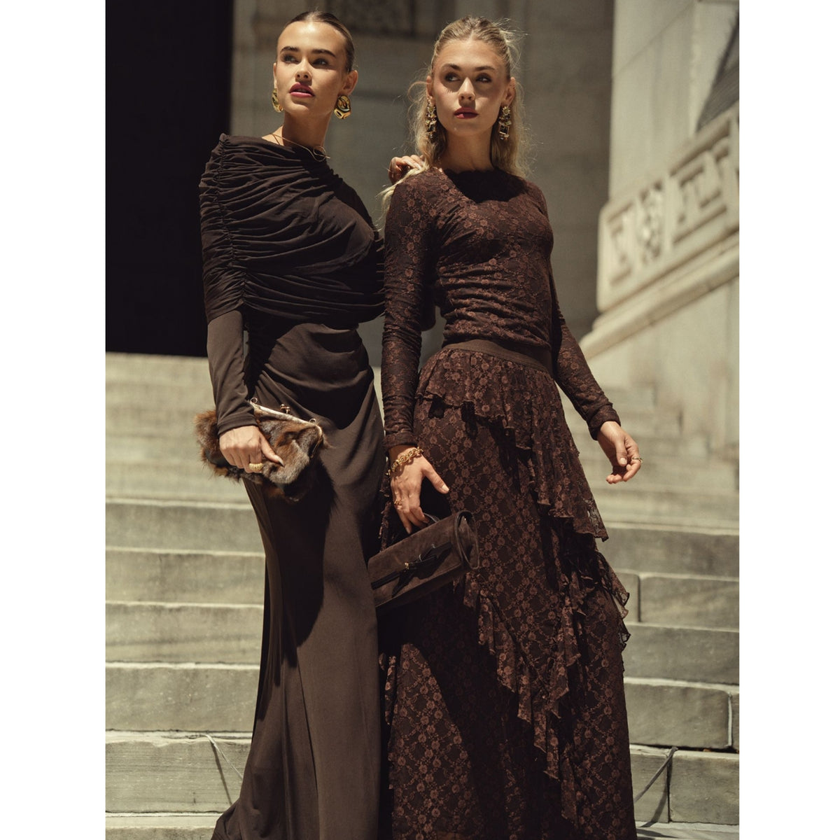 Cape Evening Gown Chocolate Adina LV