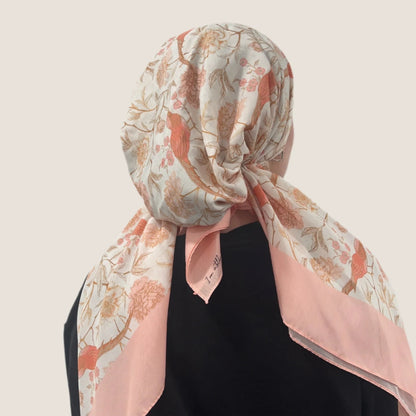 Vintage Peach Plume Headscarf Valeri Many Styles