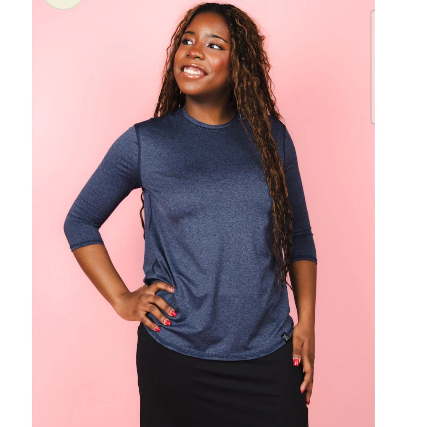 Denim Quarter Performance Top Transcendent