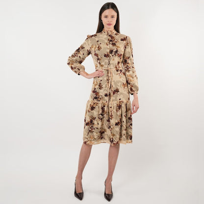 Lillian Light Burnout Brown Dress