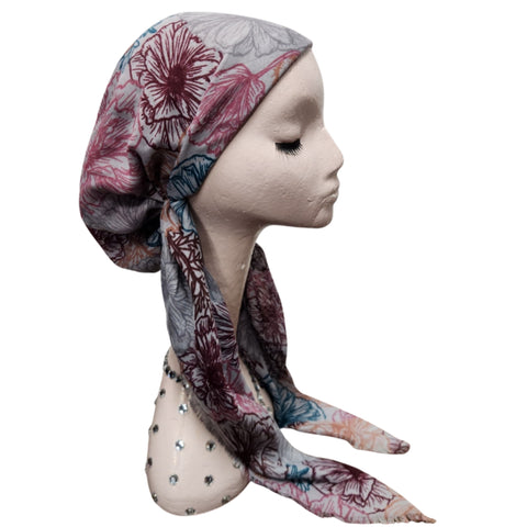 Floral Sketch Pre-Tied Scarf Atifa