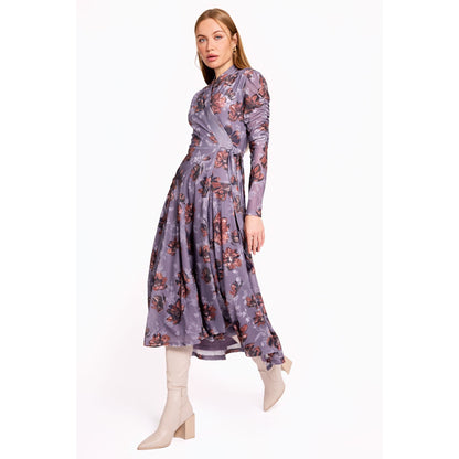 Purple Floral Wrap Dress - The Mimi Boutique