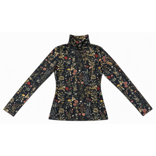 Autumn Wildflower Printed Mockneck