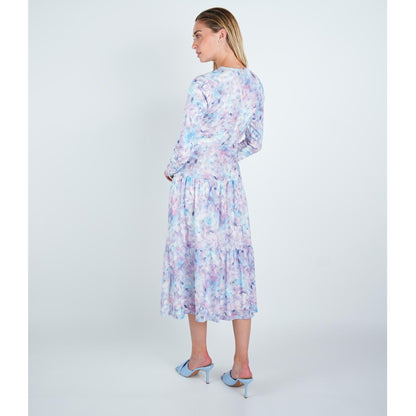 Ruched Watercolor Floral Dress - The Mimi Boutique