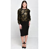 Puff Sleeve Top Burnout Gold