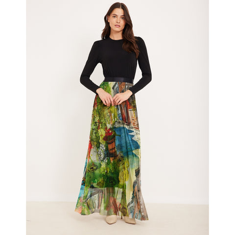 Mesh Painting Maxi Dress OC